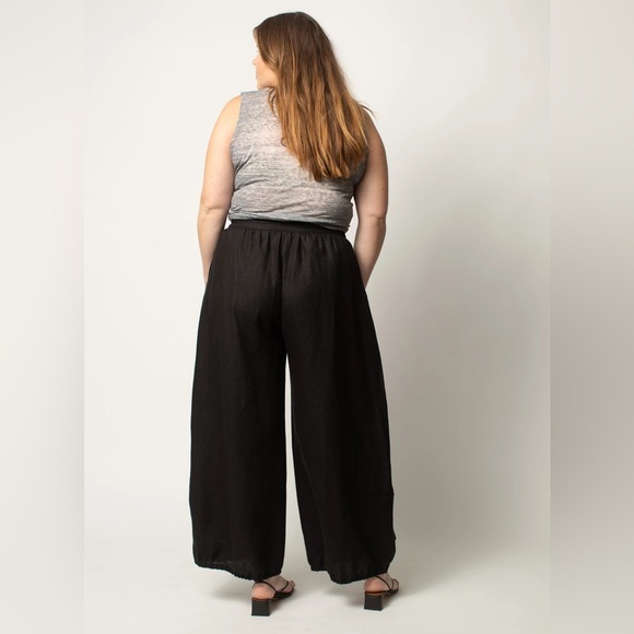 🆕 Selva / Negra Rita Pant Black 100% Linen Size 14 * Discontinued - Picture 11 of 16